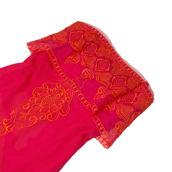 NWOT BCBGMaxAzria Mayela Ruby Red strapless chiffon dress - Picture 2 of 10